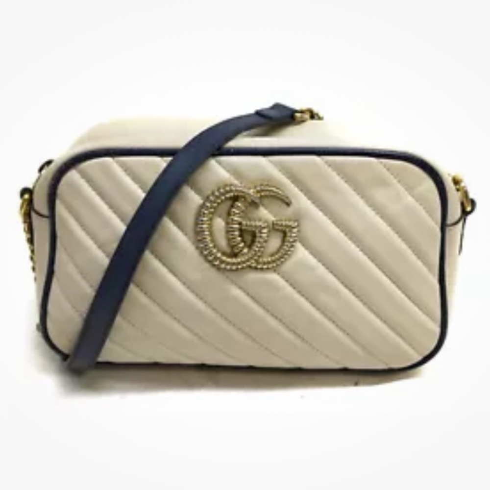Gucci Cream and Navy Crossbody Bag